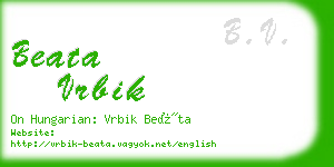 beata vrbik business card